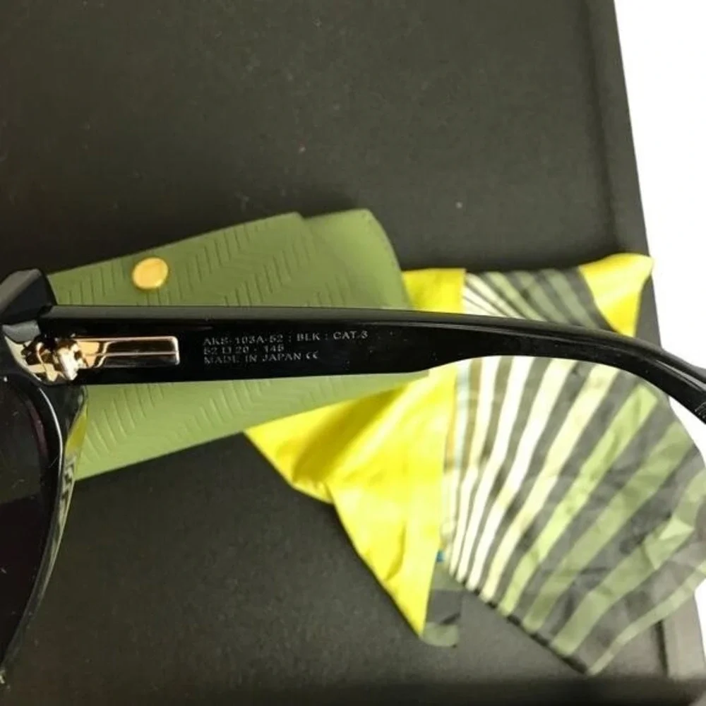 Akoni AKS-103A-52 Sunglasses Black Gold Cat Eye Rectangular Japan Luxury Eyewear